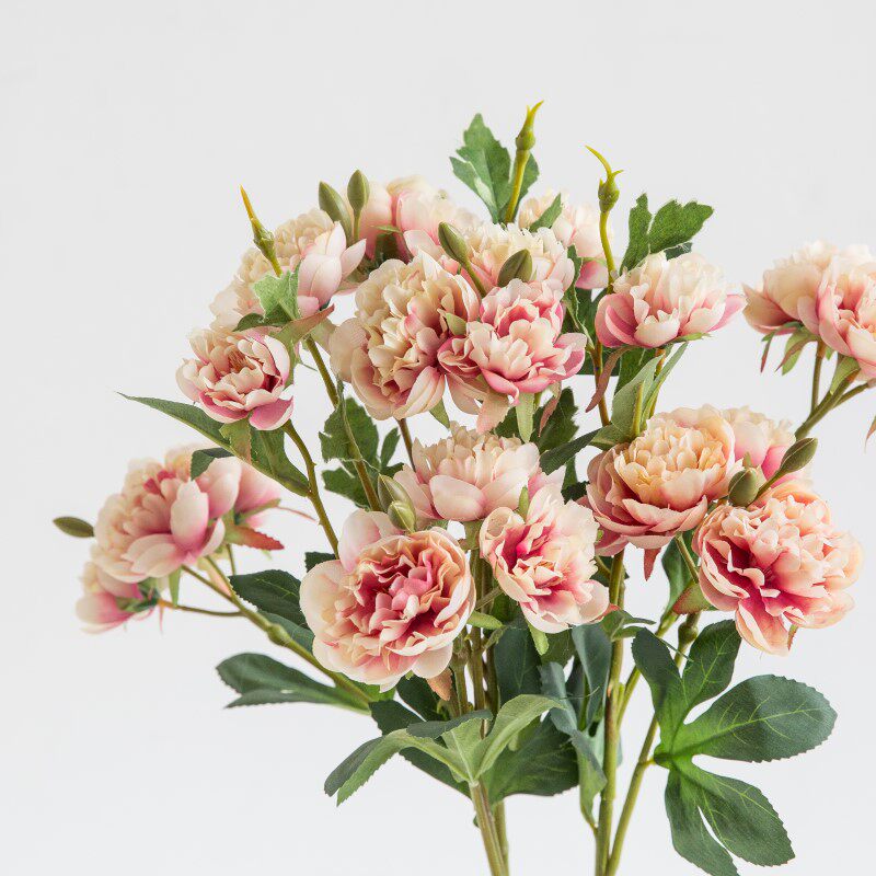 颜物 ins风多头珍珠牡丹花仿真花绢花客厅假花插花艺装饰家居装扮
