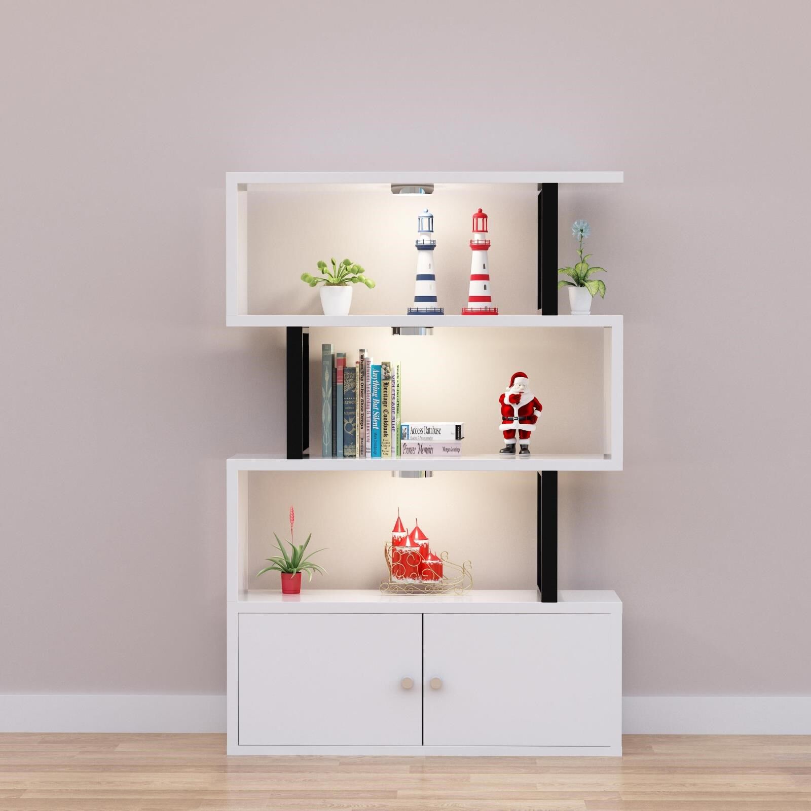 18年新款展示柜产品展柜美容店烤漆白色美容院用品约组装_不打折现价