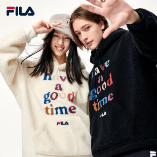 FILA x have a good time斐乐官方仿羊羔绒卫衣保暖男女连帽衫