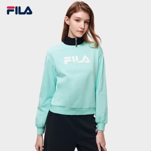 FILA 斐乐官方针织套头衫春季款宽松版品牌logo卫衣时尚百搭女