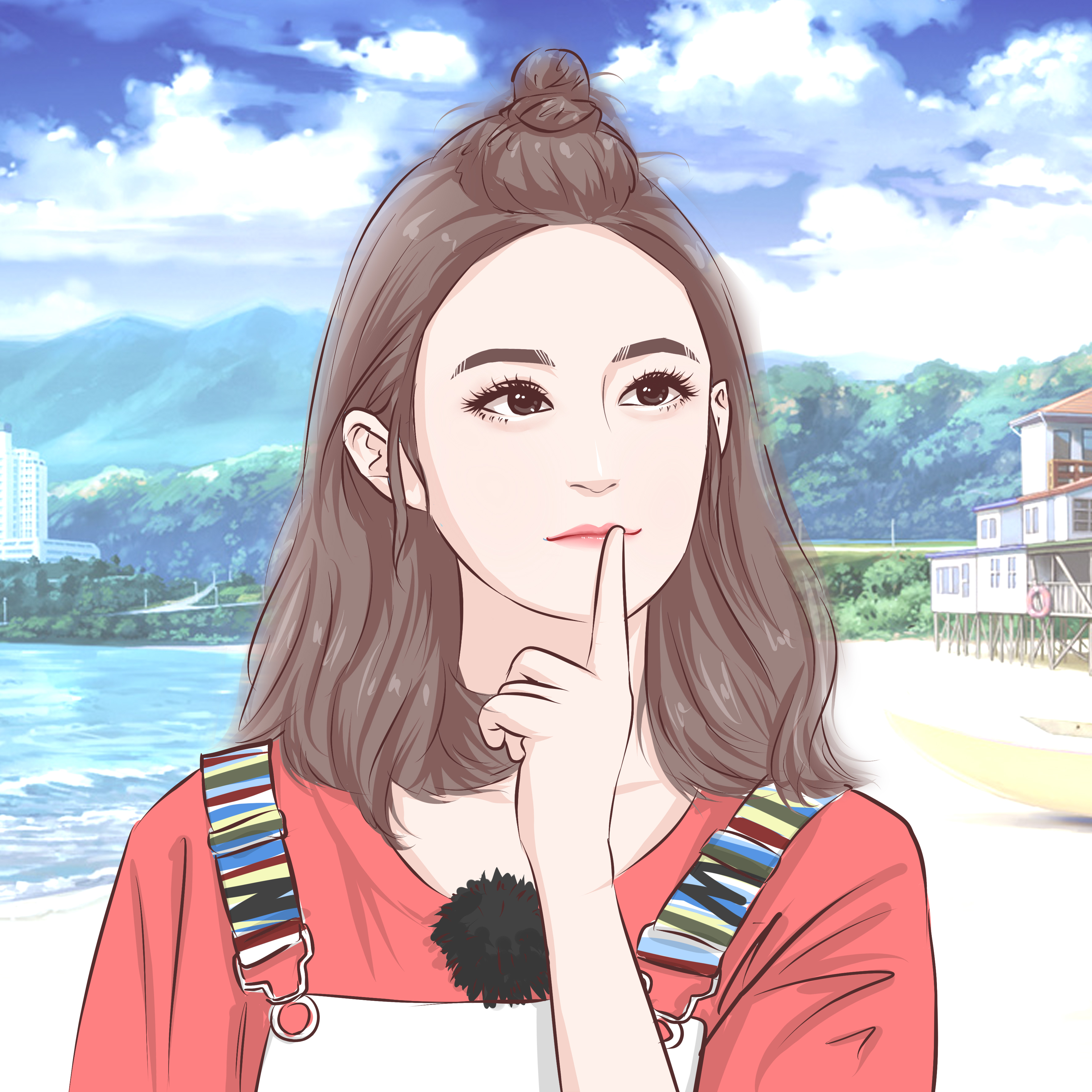 漫画头像定制手绘_半写实漫画人物速写肖像卡通设计q版头像定制手绘