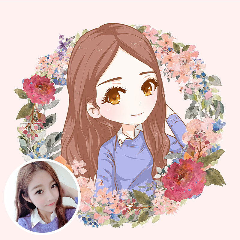 【日系q版】头像设计卡通人物漫画定制照片转手绘肖像画logo商标