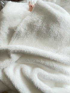 （长毛绒布）1米价 本白色黑色双面舒棉绒布料背景布秋冬睡衣面料