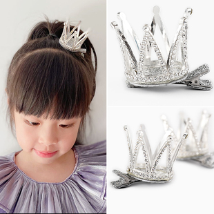 皇冠头饰儿童公主发夹女童王冠宝宝发饰发箍发卡夹子婴儿周岁女孩