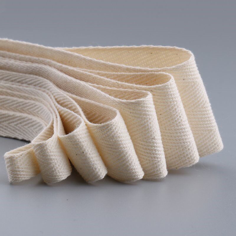 棉布条加厚衣服花边装饰斜纹棉绳薄织带人字棉固定带子本白折边矫