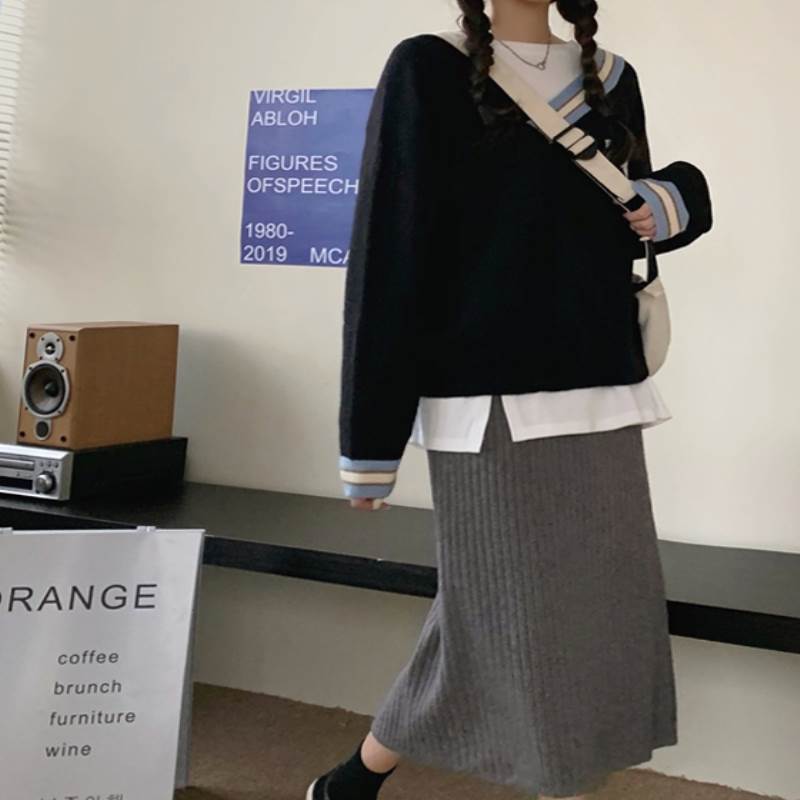 中长款开叉半身裙女秋冬2020新款设计感小众高腰显瘦时尚潮包臀裙在类目 女装/女士精品, 半身裙中 - 来自Buy2taobao.com提供专业的淘宝代购服务