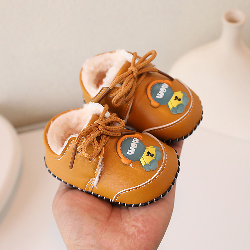 秋冬婴儿鞋软底棉鞋保暖0-3-6-12个月新生儿男女宝宝步前卡通防掉