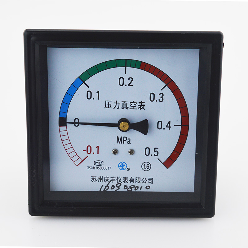 102新款方形压力真空表-0.1-0.34569MPA千樱高温灭菌炉内室夹套表