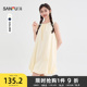 三福连衣裙2025新款夏季绑带设计圆领无袖宽松花苞裙子女装842461