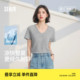 凉感T|森马短袖T恤女吸湿速干正肩百搭2025夏新款抗菌V领上衣基础