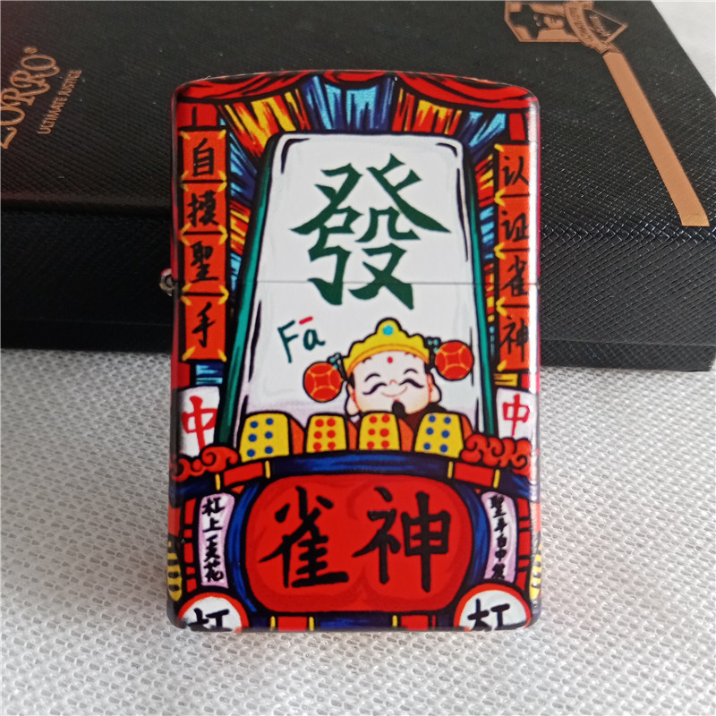 热销煤油包邮送防风火机_zorro/佐罗个性黄铜六面彩印雀神发防风砂轮