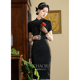 新中式旗袍日常可穿女小个子黑色改良年轻款少女高端复古2024新款