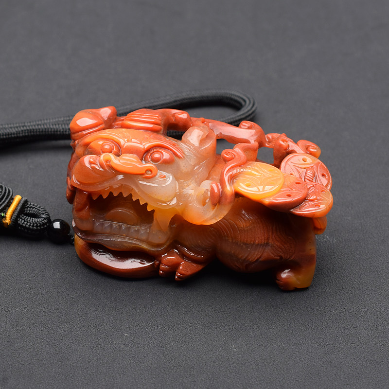 云南龙陵黄龙玉貔貅手把件摆件霸王皮丘天然原石手工a货把玩茶宠