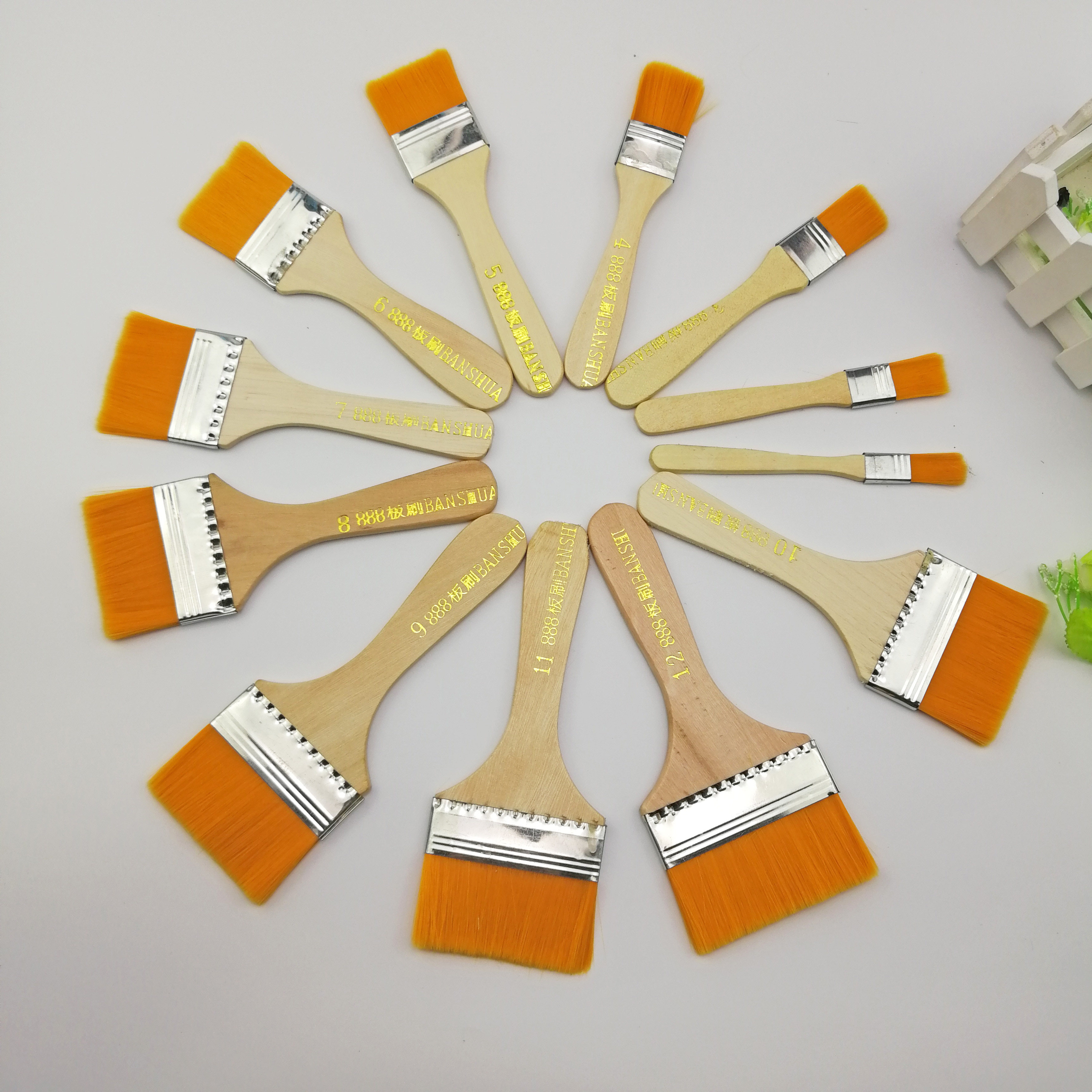 尼龙毛油画刷绘画大板刷软毛烧烤水粉丙烯排刷笔刷油漆刷美工刷