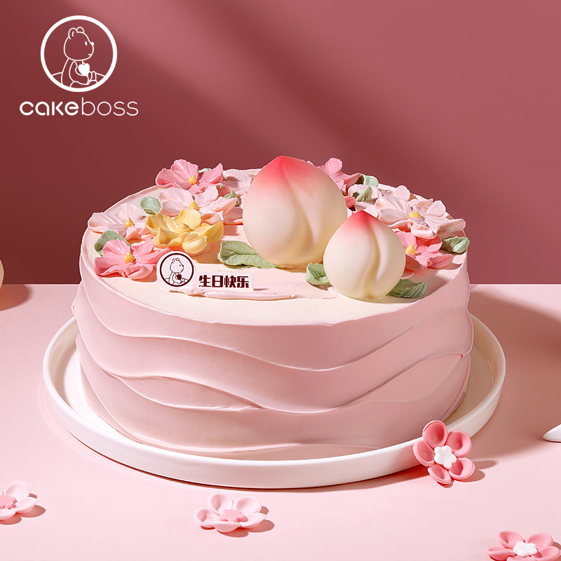 CAKEBOSS花桃祝寿寿桃贺寿老