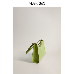 MANGO女士法棍包2020春夏新款仿鳄鱼纹法棍包