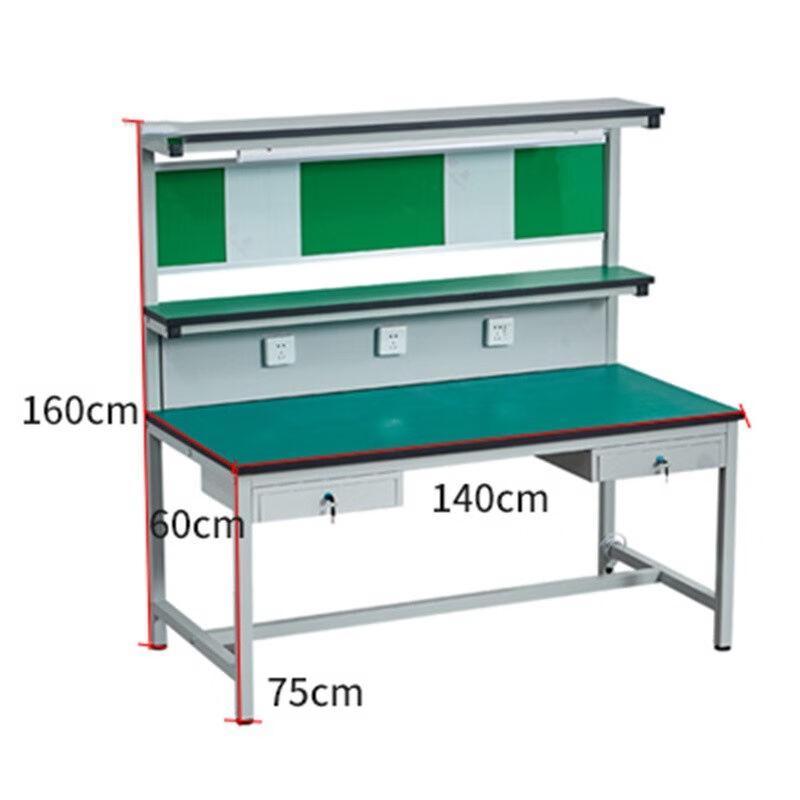 胤昂车间防静电工作台带灯操作台流水线手机维修台工厂打包桌子检