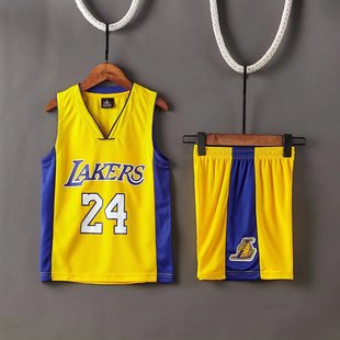 科比24号球衣湖人队kobe8男团队定制城市版复古黄詹姆斯篮球服女