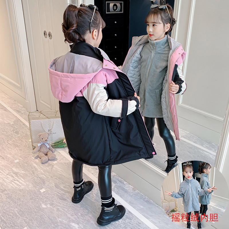 女童冬装冲锋衣三合一冬季可拆卸加棉加厚长款棉服2020新款派克服在类目 童装/婴儿装/亲子装, 棉袄/棉服中 - 来自Buy2taobao.com提供专业的淘宝代购服务