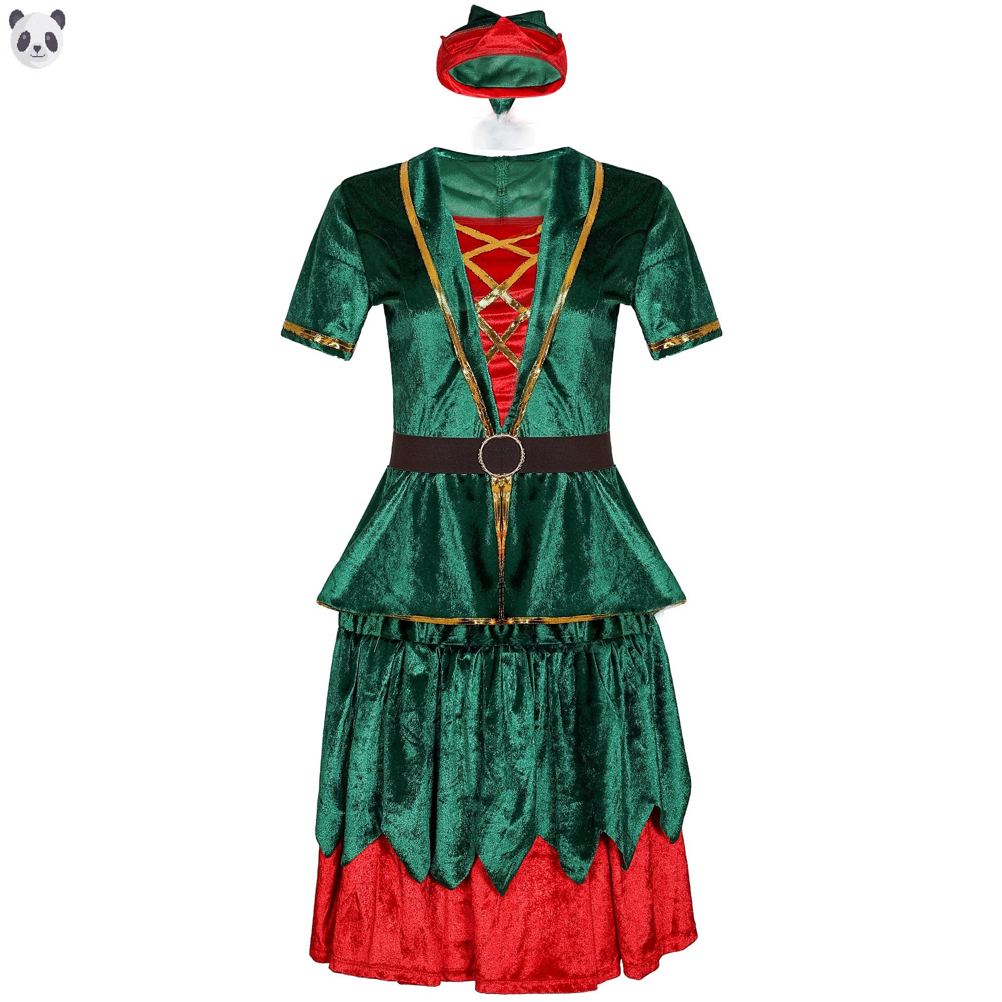 2021年新款圣诞节服装男女情侣圣诞精灵服装派对聚会红绿圣诞装