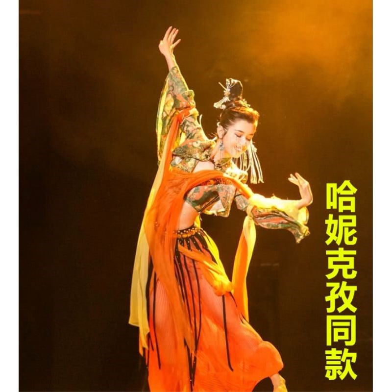 哈尼克孜同款一梦敦煌舞蹈服装民族古典舞演出服飞天舞改良汉服女