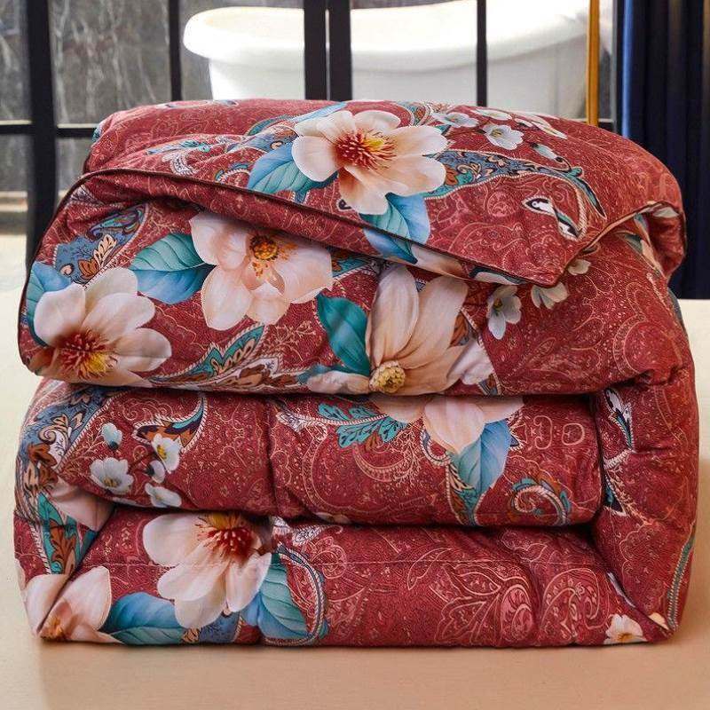 正品羽绒被子冬被加厚保暖冬天棉被芯春秋被大花双人床鹅毛被春天