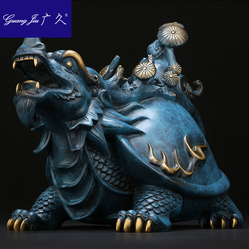 广久《荣归广久》纯铜龙龟摆件铜龙头龟神兽客厅玄关hm1129