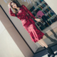 秋冬季新款套装酒红色御姐气质轻熟风包臀裙修身显瘦鱼尾裙两件套
