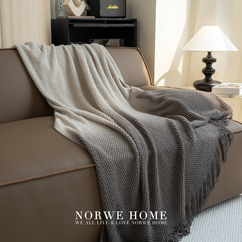 毛毯渐变灰色简约沙发盖毯搭毯休闲毯