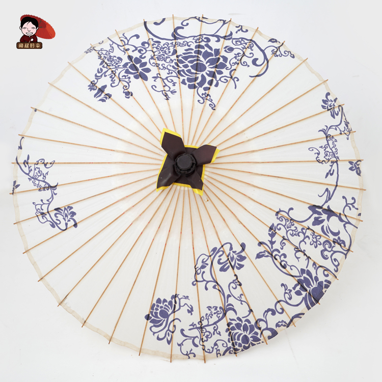 闻叔的伞青花瓷伞面油纸伞传统汉服古风中国风防雨摄影舞蹈
