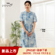 依伽依佳2025夏新款直筒优雅文艺气质百搭中长裙连衣裙女EWXL030