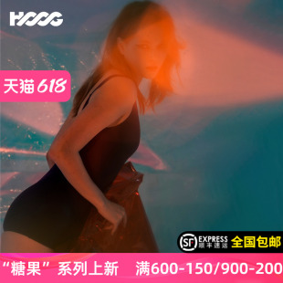 HOOG泳衣女2024新款游泳衣连体显瘦专业保守平角游泳馆专用泳装