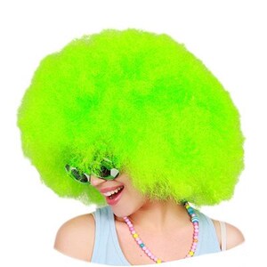绿色球迷假发 男女小丑爆炸头模特假发 蓬松甜美可爱派对新年会