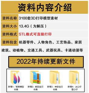 3100款3D打印模型图纸STL文件数据素材设计卡通动漫三维模型库图