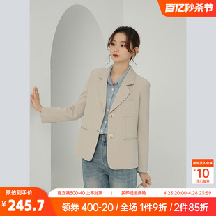 奈格薇儿小个子西装外套女2024新款春秋韩版单排扣气质休闲西服