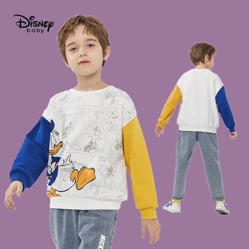 迪士尼童装男童圆领卫衣春秋儿童运动服5米奇宝宝卡通长袖上衣8岁