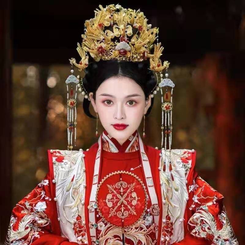 新娘结婚大号九龙九凤明制汉服凤冠