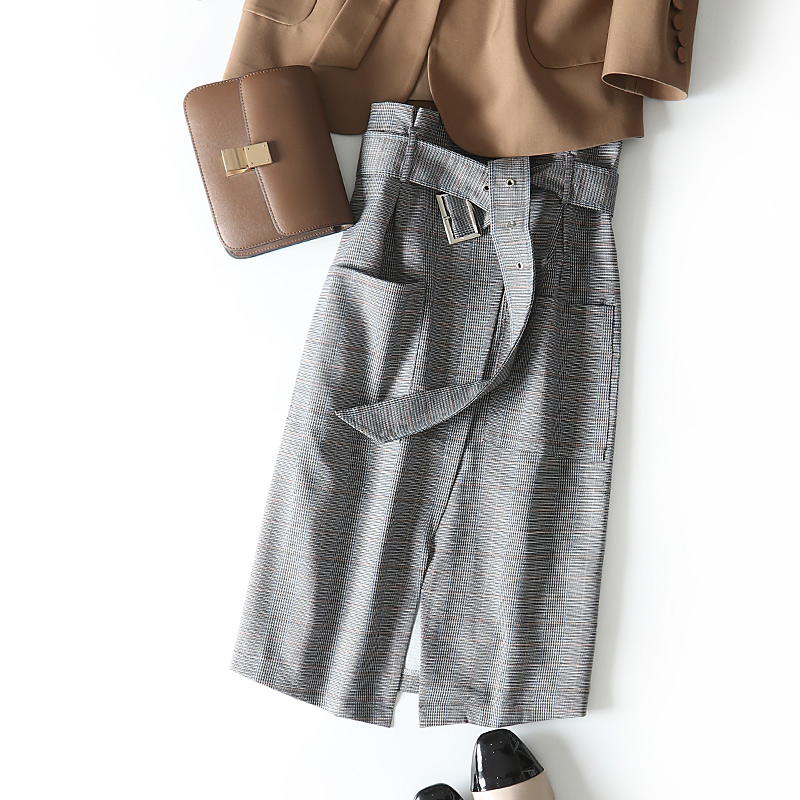 2020 New summer spring Korean Edition fashion lattice Former Slits Double pockets Plaid skirt skirt H04HQ5883in the Women's clothing/Boutique , Skirts category - from Buy2taobao.com to provide professional Taobao agent buy service