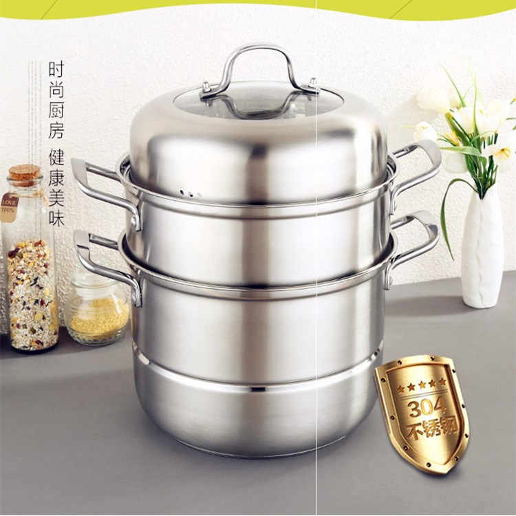 。32cm大蒸锅笼屉家用加厚304不锈钢三层复底蒸煮锅电磁炉蒸笼新在类目 厨房/烹饪用具, 烹饪用具, 锅具/煲/烧水壶, 蒸锅中 - 来自Buy2taobao.com提供专业的淘宝代购服务