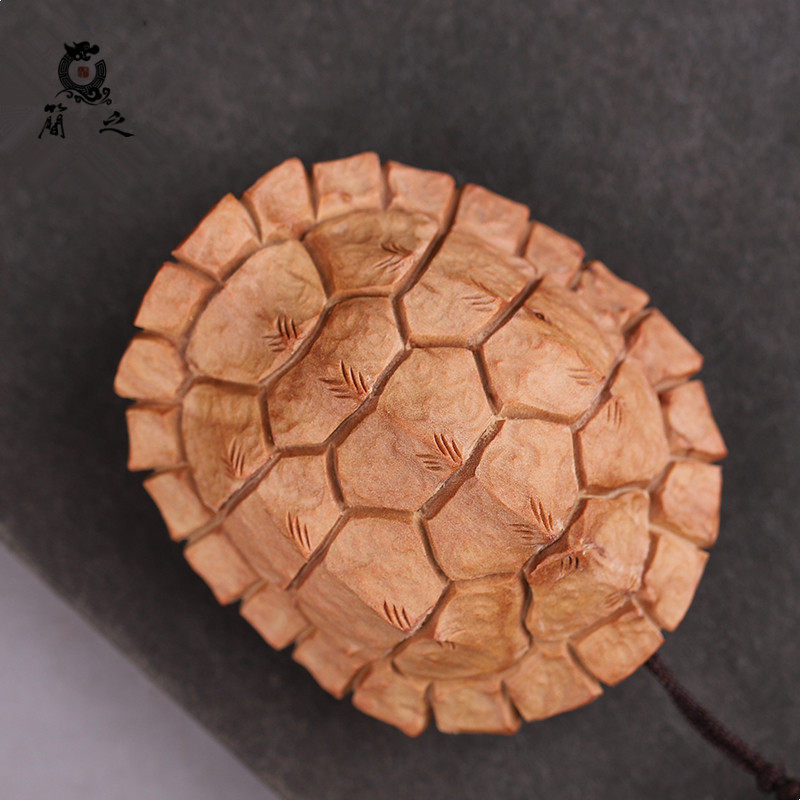 富甲天下鳄龟手把件印度老山檀香木雕龟甲文玩龟壳把玩物件手玩件