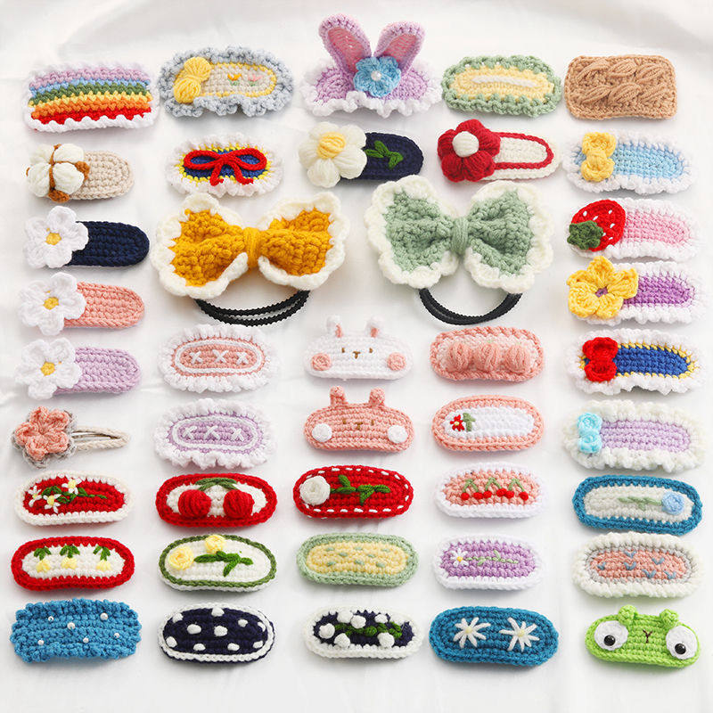 钩织发卡手工编织制作diy毛线钩针勾线手工活在家发夹材料包兔子