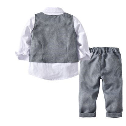 3pcs cool Baby boy Handsome clothes kid gentleman waistcoat