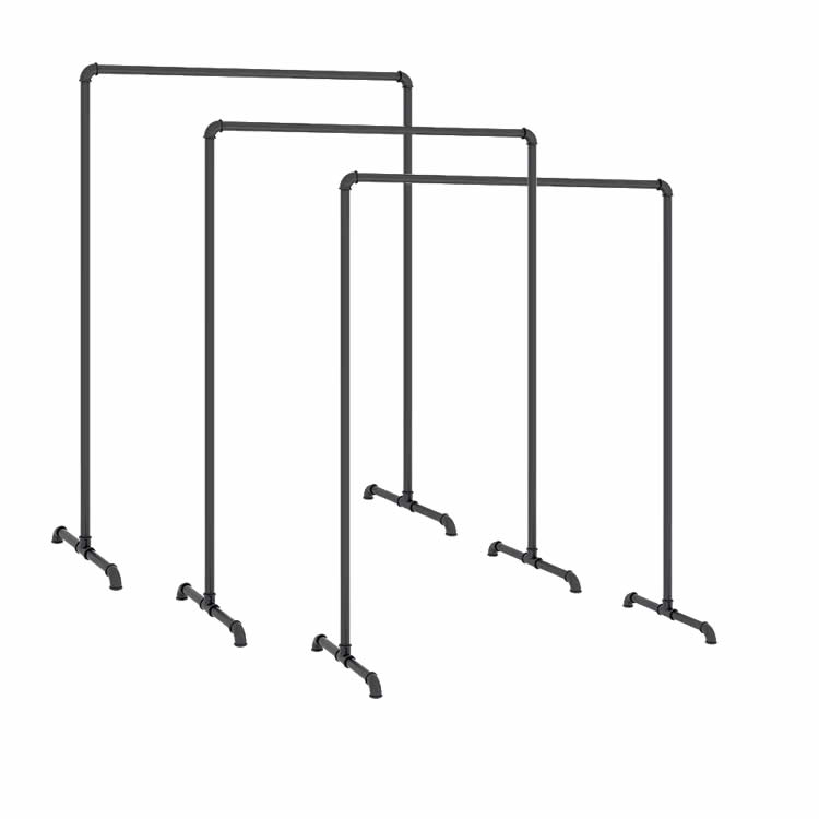 加粗水管挂衣架黑色落地架卧室双层衣