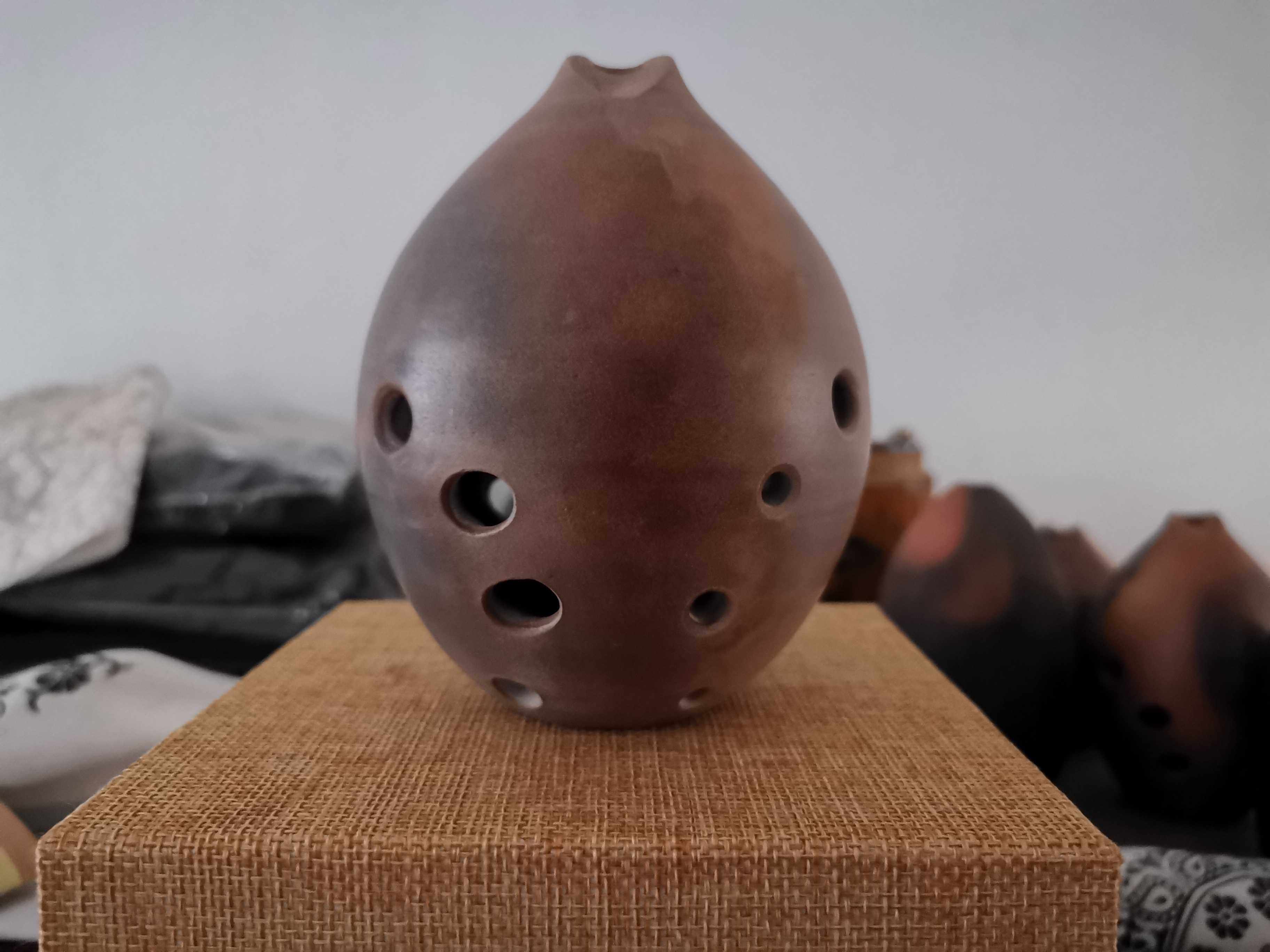 精品典藏型安邦单腔梨埙十孔胖梨埙柴烧窑变手工定制浑厚古朴