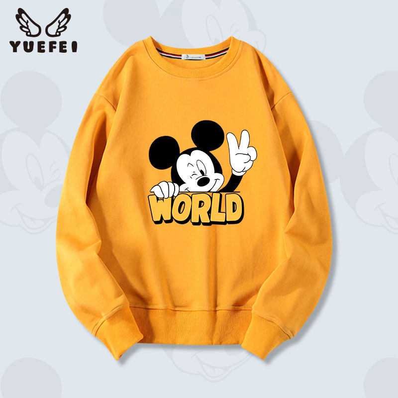 米奇儿童洋气卫衣女童长袖上衣中大童装卡通2021秋装新款加绒外套