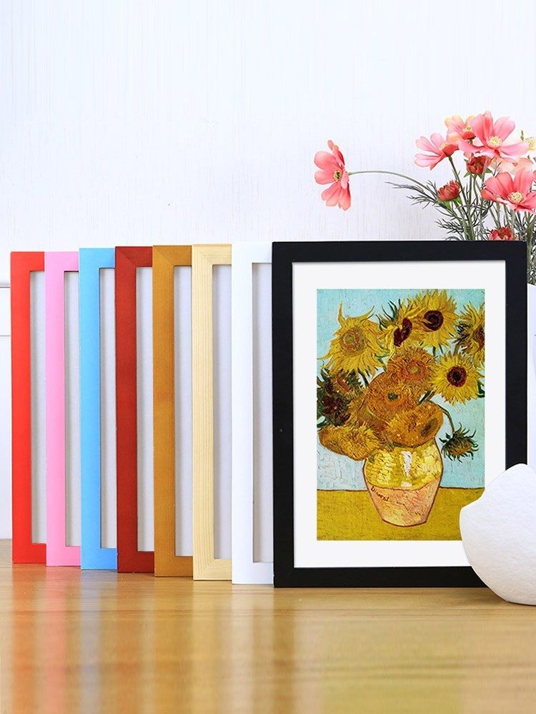 儿童画拼图框架裱框洗照片摆件4k寸相片任意挂装饰相框组装自己挂