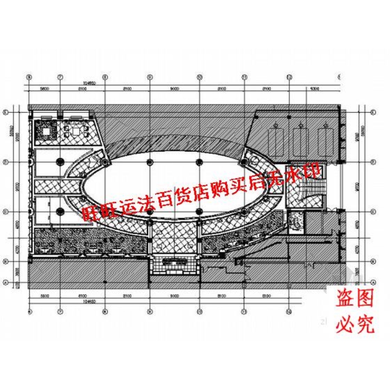 时尚酒店孔雀廊吧室内施工cad图纸室内设计装修dwg图