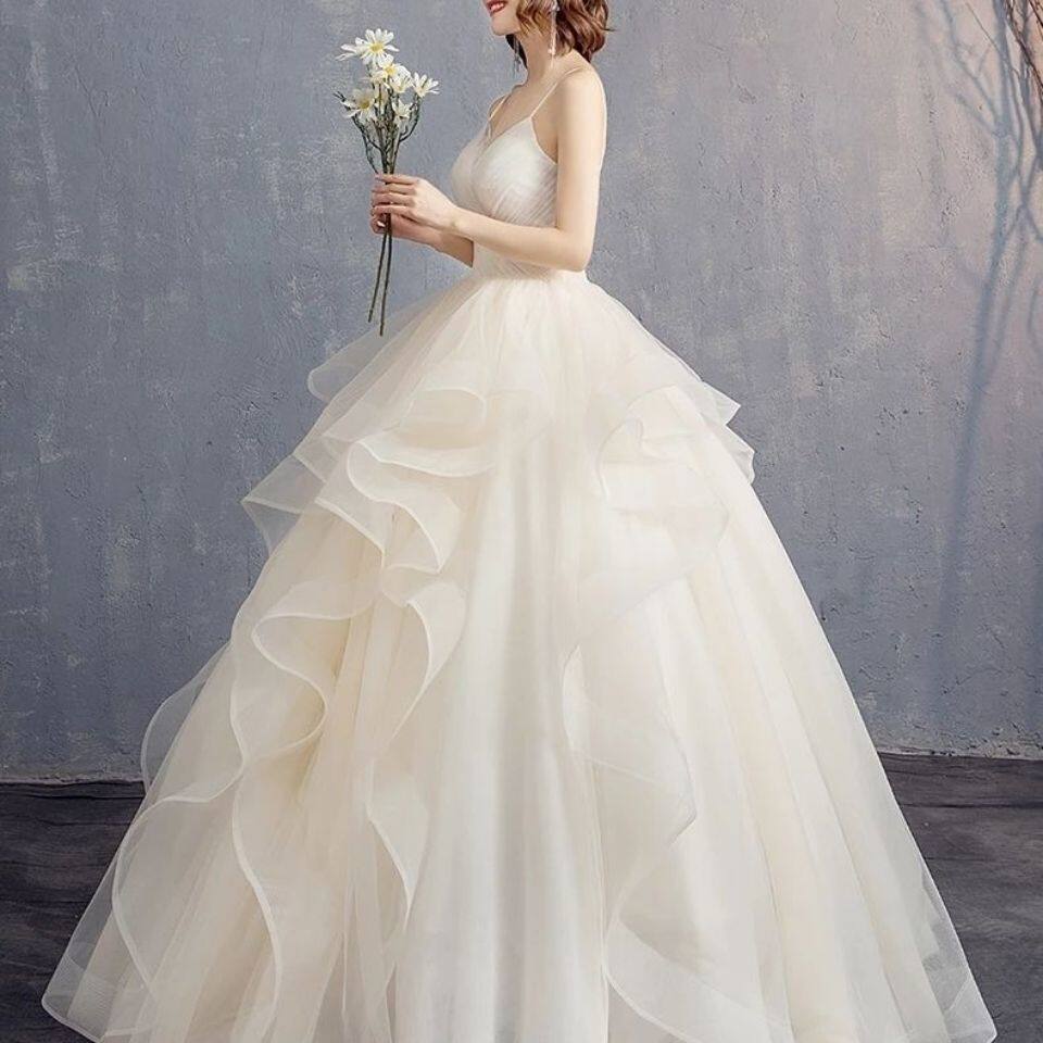 抹胸婚纱齐地显瘦大额优惠券