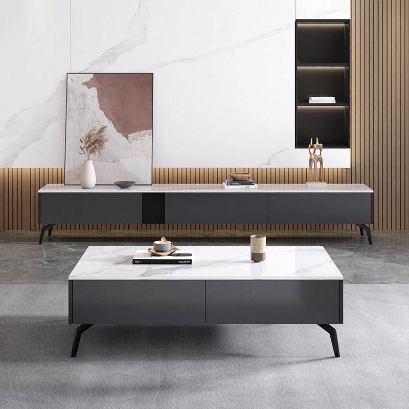 北欧现代简约茶几电视柜组合小户型客厅电视机柜新款轻奢简易墙柜