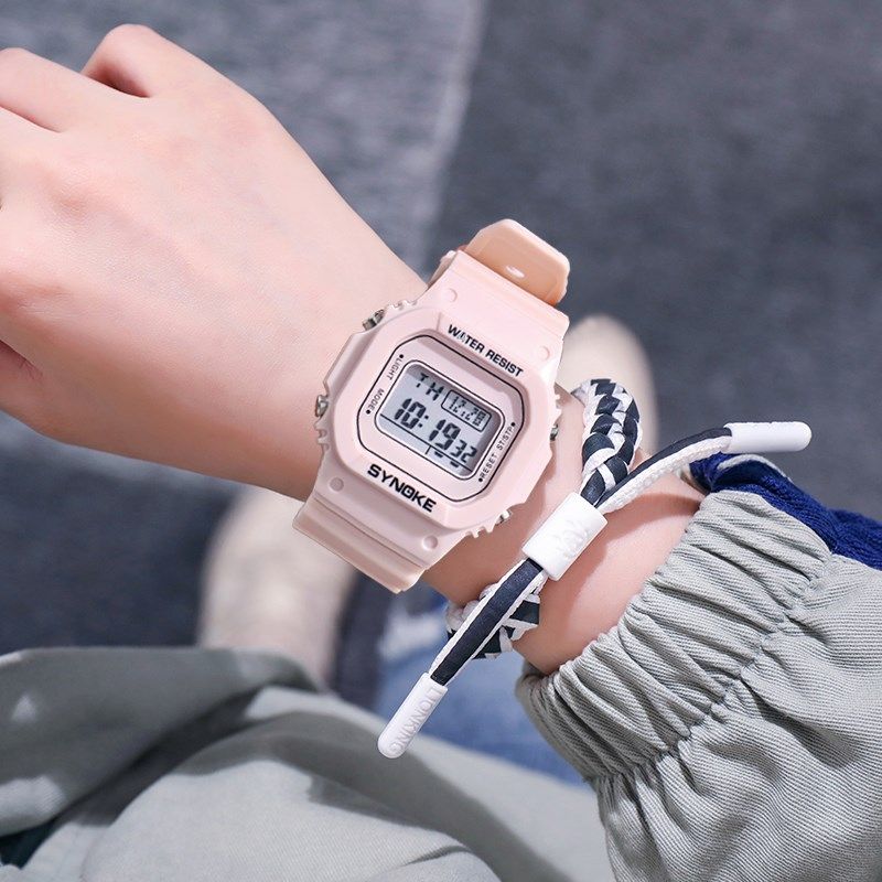 独角兽小方块手表女款初高中中学生ins风防水运动电子2022年新款
